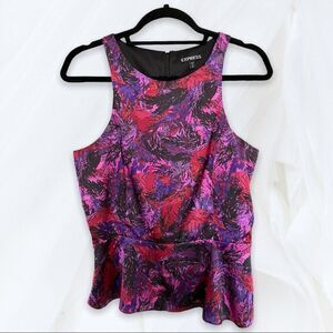 Express (M) Pink & Purple Peplum Top